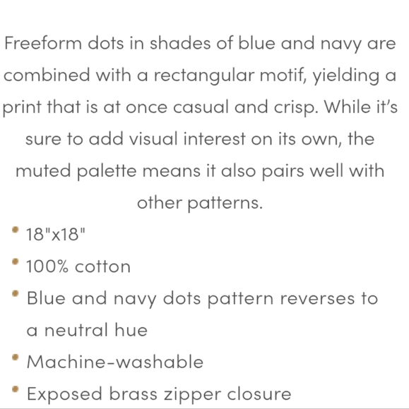 NWT Barn & Willow PAIR 18" x 18" Cotton Dots Pillow Cover - Picture 11 of 13